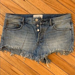 Free People Distressed Denim Shorts